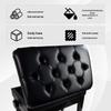 Oak Wood Piano Stool with Leather Seat and Horseshoe Legs for Children