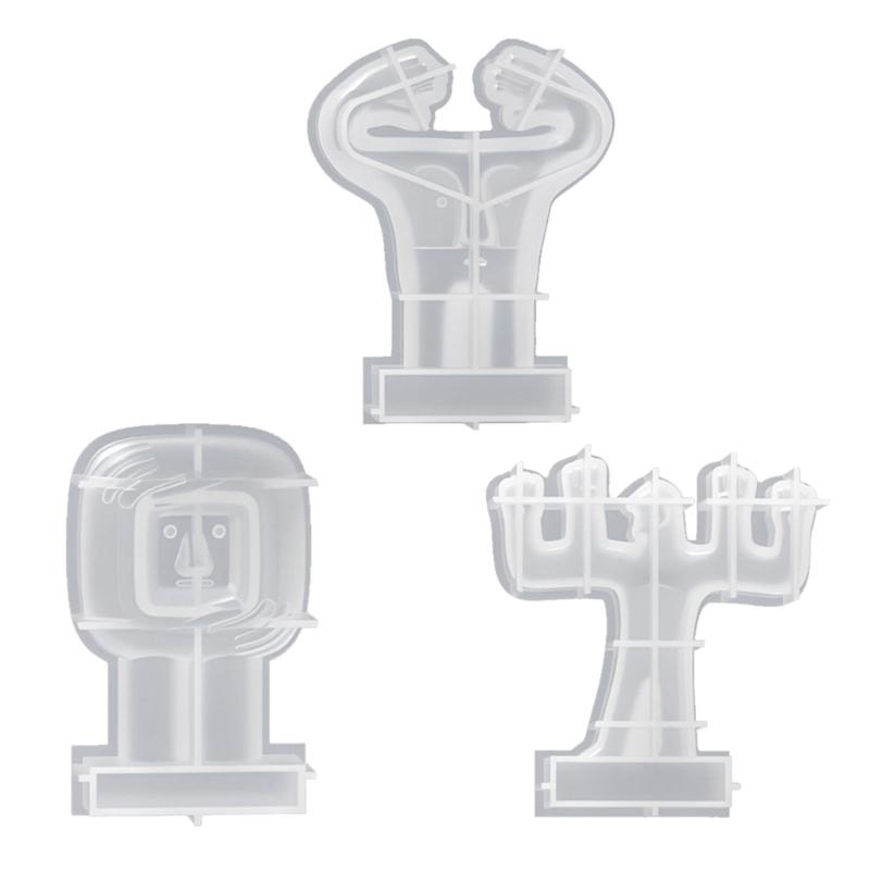 Hands Up Doll Figurine Silicone Molds for Epoxy Resin Candle Home Decoration Soap Silicone Molds Gypsum Silicone Molds