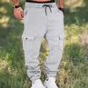 Мужские зимние спортивные штаны, утолщенные брюки карго, теплые повседневные широкие брюки на кулиске, штаны джоггеры
