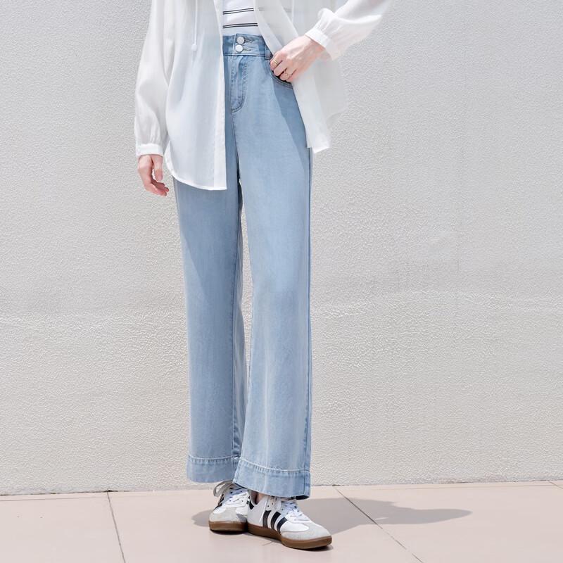 Betu Women's Lyocell Denim Wide-Leg Cropped Pants