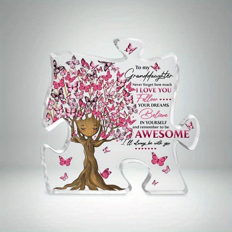 

Grandparents give gifts to granddaughters, acrylic jigsaw puzzle signs gifts, suitable for girls birthday gifts.