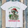 Christmas Skeleton Halloween Everyching Fine Fun Gift T-shirt Black T-shirt Comfortable and Soft Breathable Men's Clothing Tee