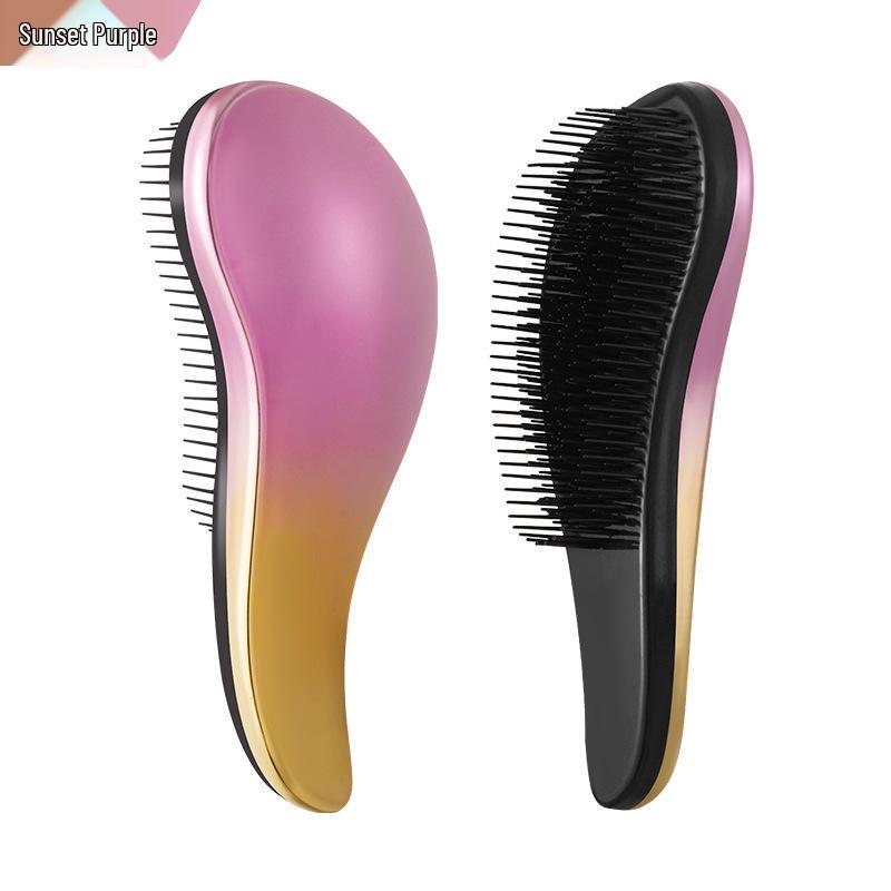 UK Electroplating Iridescent Gradient Hair Brush, Smooth Massage Comb