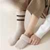 Men's Thick and Warm Mid-calf Socks for Autumn and Winter, Simple and Versatile Sports Socks with Two-bar Color Matching