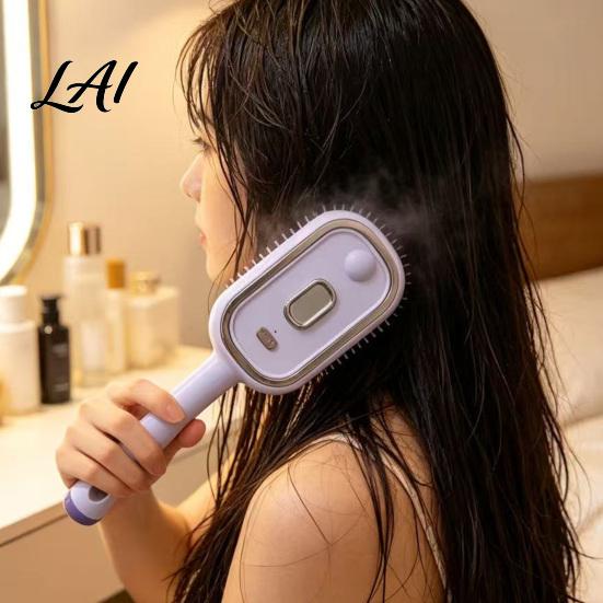 Scalp Massage Hair Brush Electric Steam with Essence & Measuring Cup Rechargeable Anti-Static Massaging Comb Massager Spray Brush Frizz Control Oil