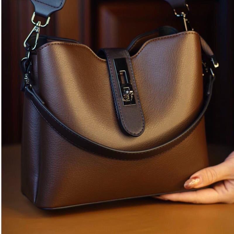 Bucket bag handbag women's high-end sense new large-capacity bag messenger bag shoulder bag mother bag small bag