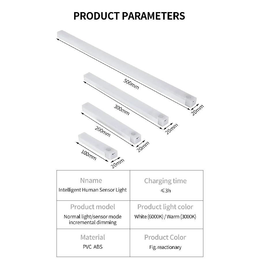Motion Sensor LED Cabinet Light Rechargeable Versatile Use Portable Cordless Magnetic for Kitchen Bedroom Detector Light