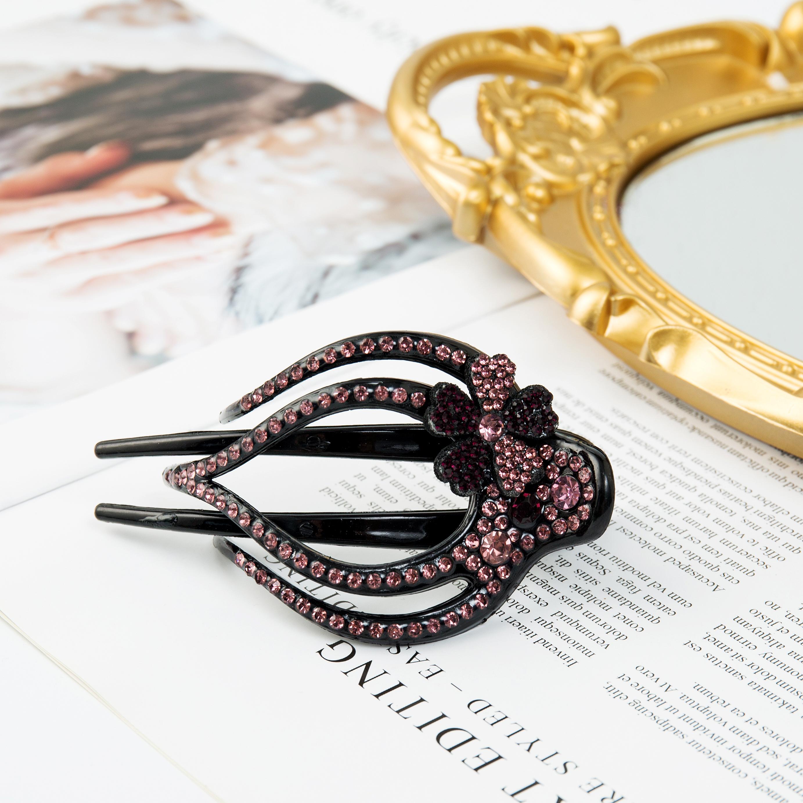 

FORWOT Стразы Заколка для волос Цветок Утконос Заколки-крабы для волос Ретро Заколки для женщин Сверкающий хвост Аксессуары для волос Головные уборы