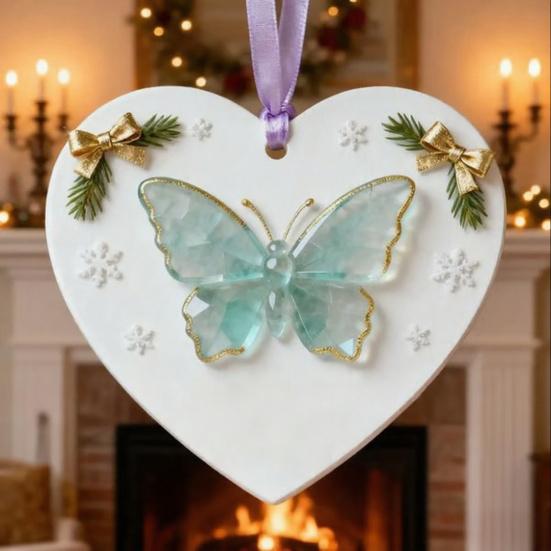 Friendship Butterfly Christmas Ornament Friends Are Angels Hanging Pendant Friendship Keepsake Christmas Tree Decoration Gift for Women Friends