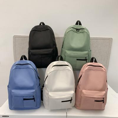 Einfacher einfarbiger Freizeitrucksack, Leichte vielseitige Schultasche für Oberstufenschüler, Vielseitige einfarbige Tagesrucksäcke zum Ausgehen