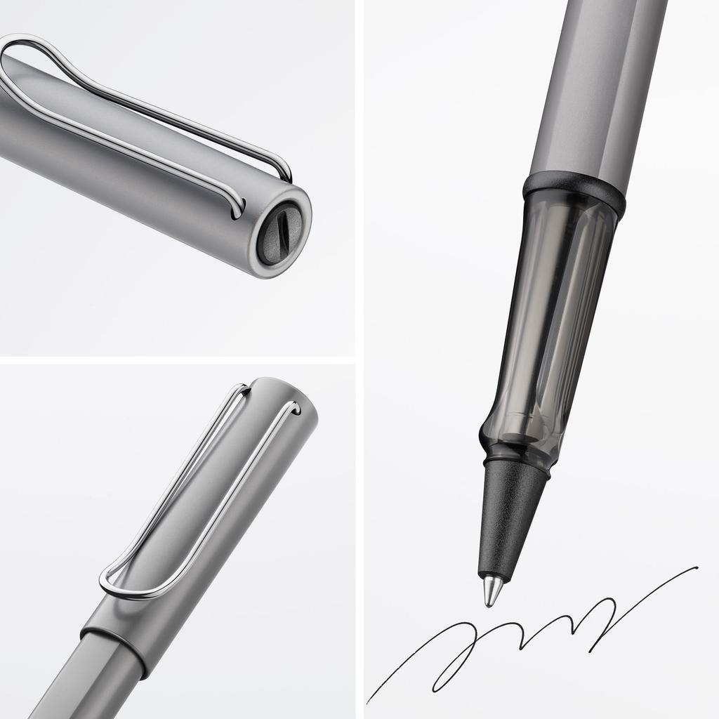 Lamy Graphite Rollerball Pen Ergonomically Designed Grip Medium Line Lightweight Aluminum Includes Black LAMY M 63 Rollerball AL-star - Transparent,
