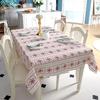 Red Snowflakes Christmas Table Cloth Customizable Linen Cotton Tablecloth  for Wedding Banquet Party Kitchen Washable Table Cove