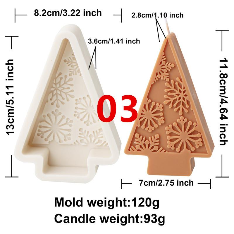 Christmas Snowflake Candle Silicone Mold DIY Christmas Tree Aromatherapy Candle Handmade Candle Mould Gift Christmas Decoration