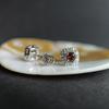 Серебряные серьги с натуральным гранатом 0.845ct, фианитами (2191391)