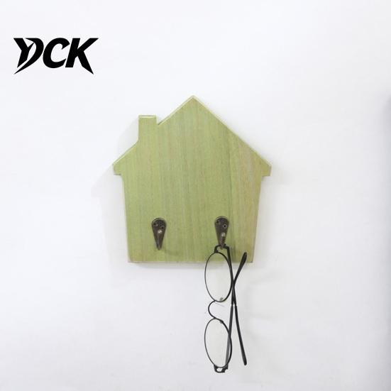 Strong Load Bearing Wood Hooks House Shape Wall Storage Hook, Traceless Adhesive Decorative Wooden Hat And Scarf Rack American Style Hanger
