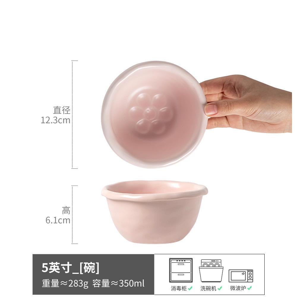 Keramisk bordservice av högt värde Risskål Flickors fågelbo-skål Kreativ sked Hushåll Liten skål Gröttallrik Dessertskål