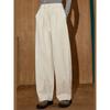 Coolhut Spring and Autumn New Pure Cotton Off-White Age-Reducing Casual Pants Slimming Versatile Loose Women's Cocoon-Shaped Pants Long Pants