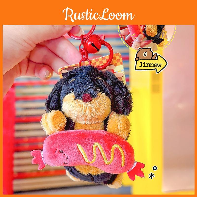 Sausage Peps Adorable Dog Plush Keychain Fun And Whimsical Keyring For Enthusiasts Dog