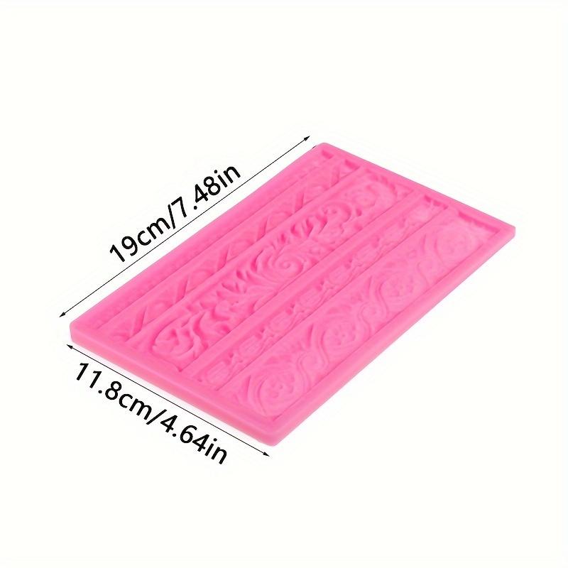 

1 шт. Силиконовая форма с цветочным тиснением - Дизайн «Жемчужные цветы, лозы и кружево», для DIY переворачивания торта, шоколадных украшений розовый