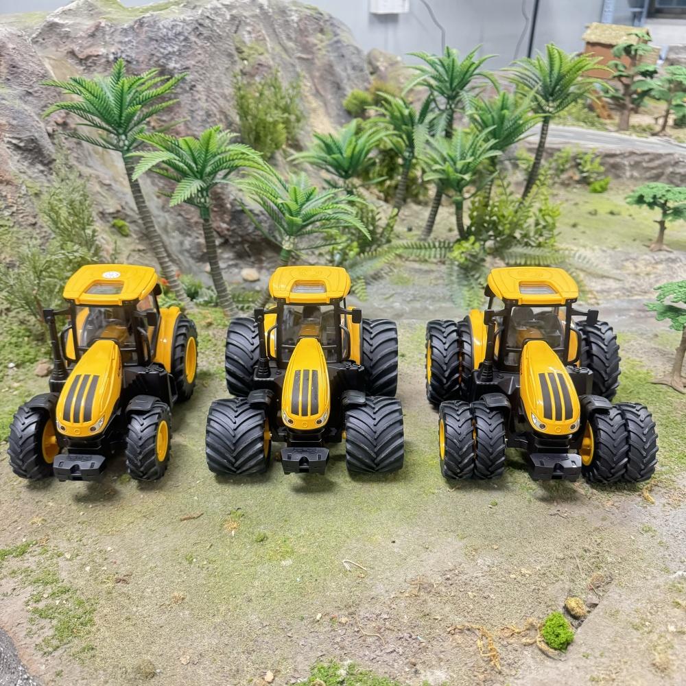 Tractor Trailer With Headlights Sound Farm Toy Set 1:24 Car Truck Farm Simulation Child's Birthday Christmas Gift