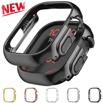 Custodia Protettiva in PC Dorata Antiurto per Apple Watch Serie 11 10 9 8 7 6 5 4 3 2 1 Ultra 49 45mm 41 46 42mm Senza Vetro Schermo