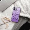 Purple Liquid Dripping Square Matte Silicone Case For Iphone17 Air 16 15 14 13 12 11 Pro Max Plus Matte Basic Cover Case