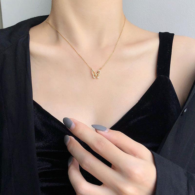 High Grade Butterfly Necklace, Female Niche, Indifferent Style, Blogger Style, Personality, Trendy Woman