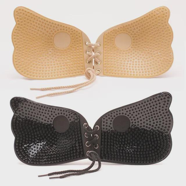 Silikonové push-up nálepky na bradavky: Bezramínková, Neviditelná Krytka Bradavek pro Malá Prsa, Ideální pro Svatební Šaty.