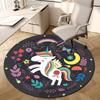 1pc Unicorn Fantasy Night Round Carpet, Perfect for Decorating Chairs, Living Rooms, Or Bedrooms, for Living Room.119