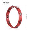 10-inch Tambourine for Adults Pleasant Jingle Sound Red Hand Cranked Bell Rings Wooden Metal Bell