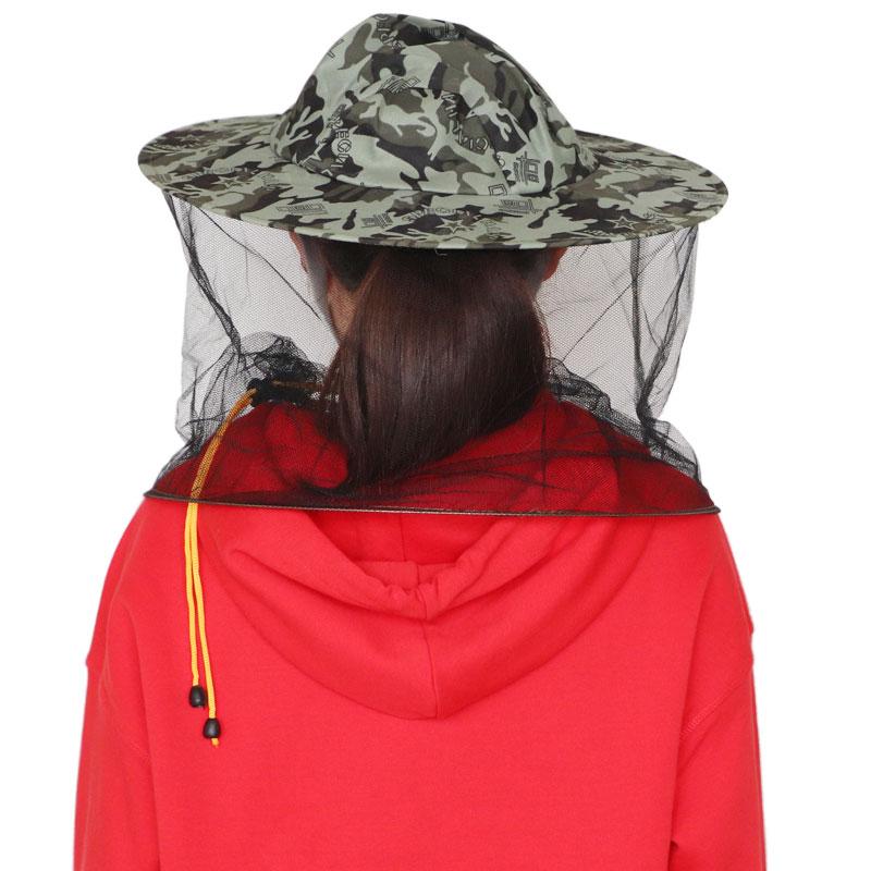 Beekeeping Hat Mosquito Camouflage Bee Insect Net Veil Hat Fishing Caps Face Head Neck Wrap Protector five-pointed star