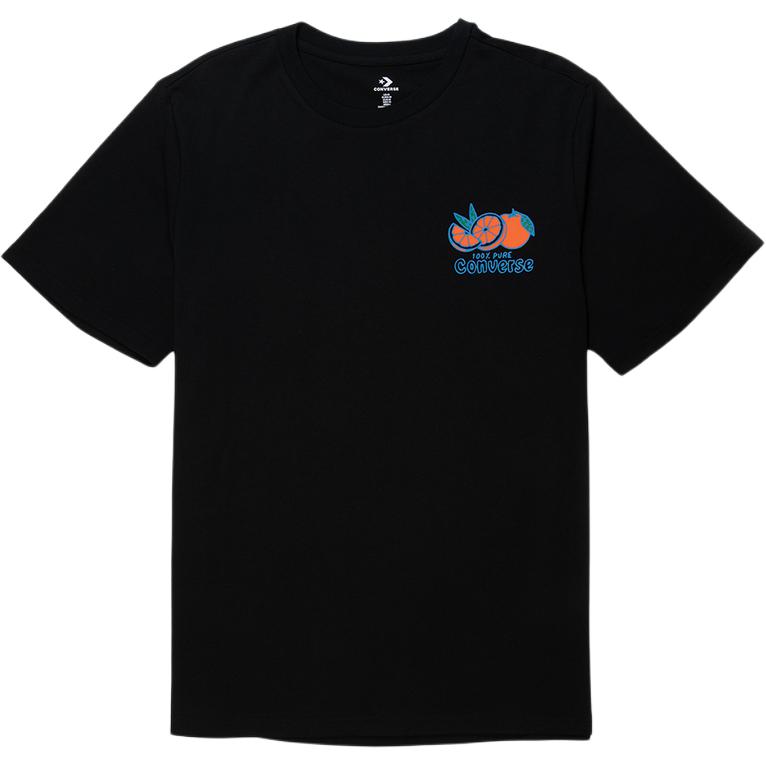 

New Converse T Shirts Men s Black 10027639-A01 L