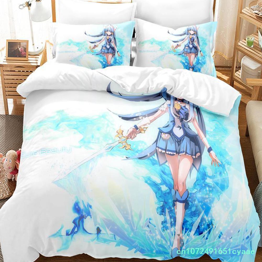 Smile PreCure! Bedding Set Single Twin Full Queen King Size Bed Set Adult Kid Bedroom Duvet Cover Sets 3D Print Kawaii Anime Bed