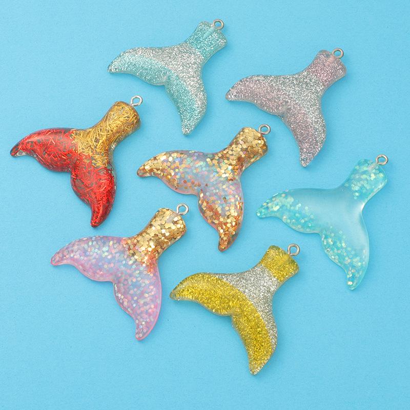 Eco-Friendly Resin Mermaid Tail Gradient Earrings