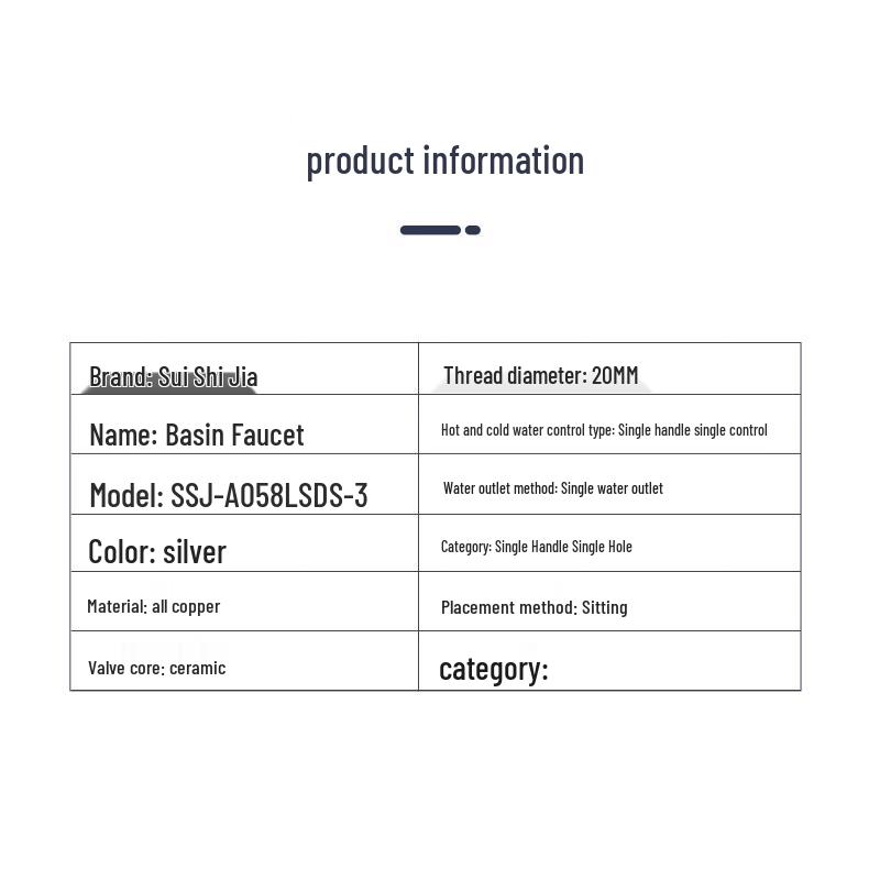 Suishijia Single Cold Water Bathroom Basin Faucet