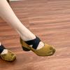 Autumn new high-heeled single shoes women's 2025 temperament square head women's shoes wear high-end cross-belt national style ballet shoes