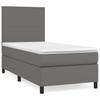 Vidaxl Letto Continentale Con Materasso, Grigio, Ecopelle 90X200 Cm