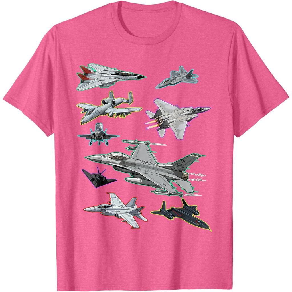 Multiple Fighter Jets Graphic Tee Men S Casual Crewneck Short Sleeve Tshirt