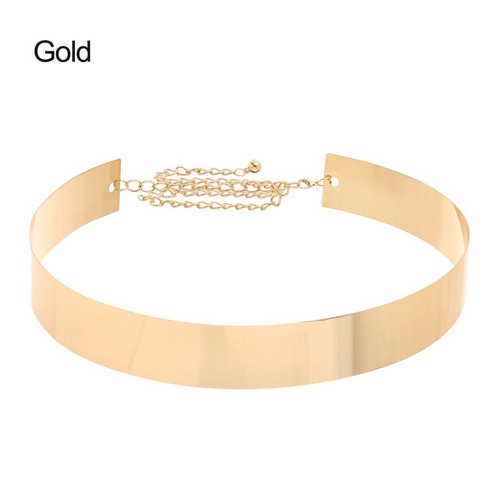 Gift Waist Ornament Mirror Waistband Wide Waist Belt Gold Silver Color Sequined Metal Wide Belt