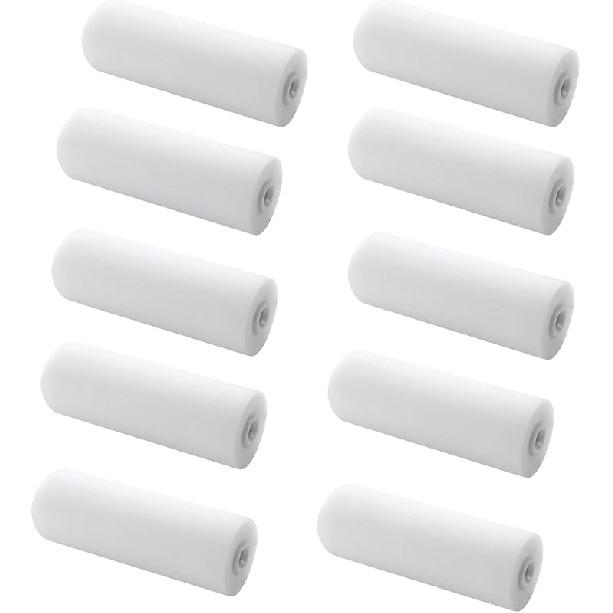 Foam Paint Roller, Roller Frame with 4-Inch Mini Paint Roller Cover Refills with Foam-Covered Ends, High-Density Foam Paint Tray Set for Room Home