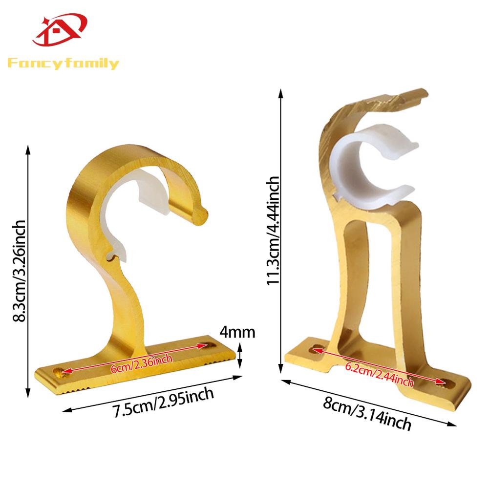 Fancyfamily Thickened Aluminum Alloy Curtain Rod Bracket Base Home Ceiling Curtain Rod Installation Hook