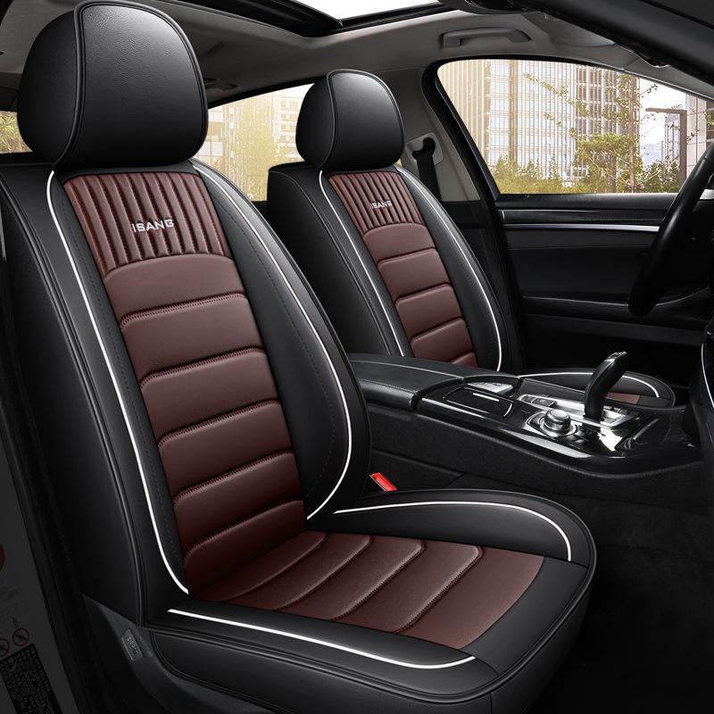 All-Season Full Leather Car Seat Cover - Universal Fit, Full Wrap Design