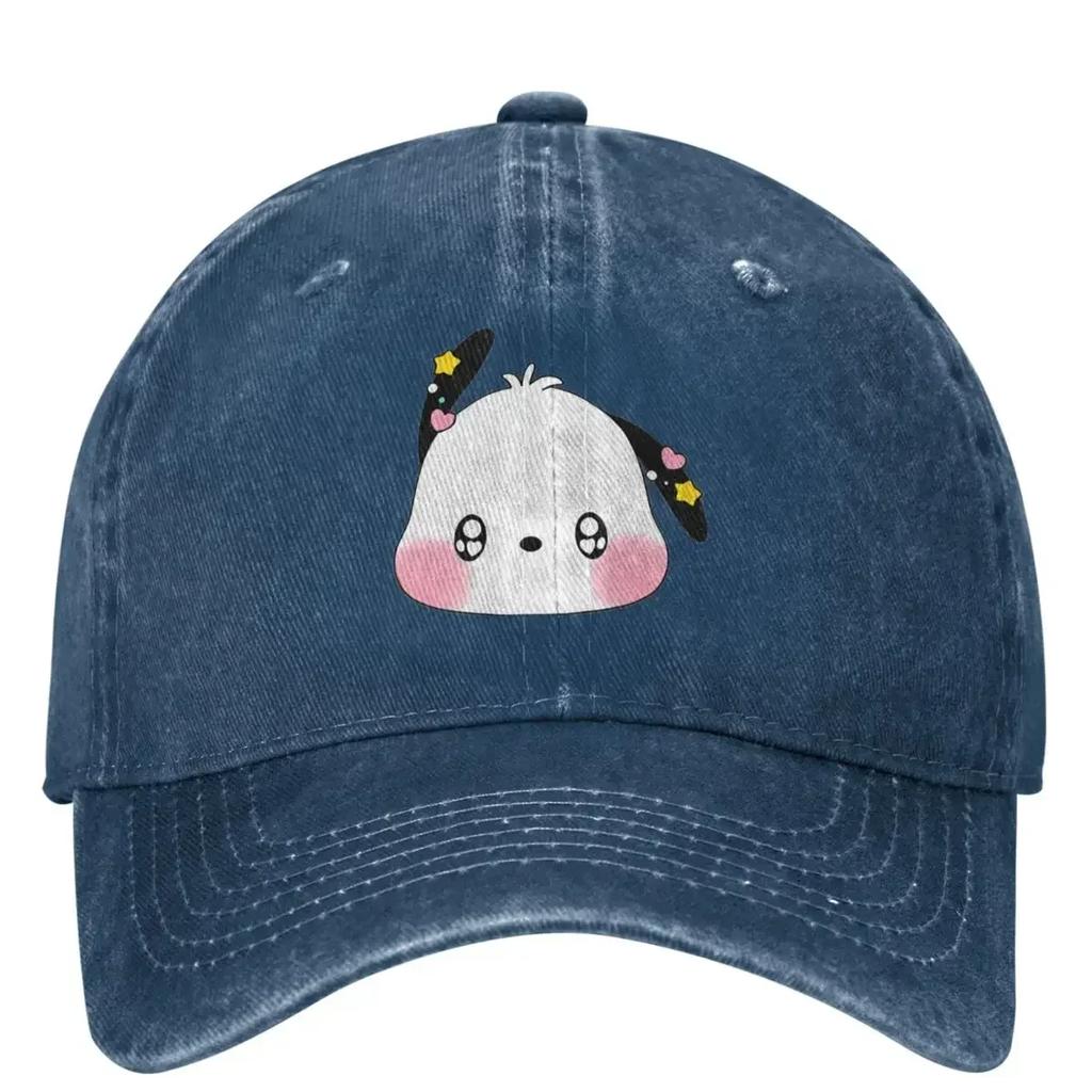 Kawaii Hund Pochacco Baseballkappe Jagd Camping Qualität Hip Hop Hüte Unisex Teenager Stilvolle Sonnenblenden Snapback Kappe