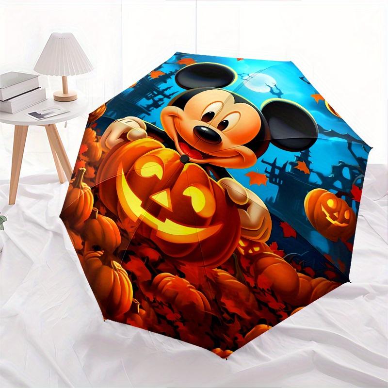 

Disney Mickey Mouse, Halloween Themed automatic opening and closing folding umbrella, portable - durable, 8-rib umbrella frame, very suitabl