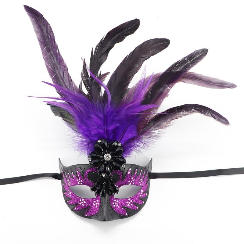 Halloween Feather Mask Sexy Party Eye Carnival Queen Costume Accessory