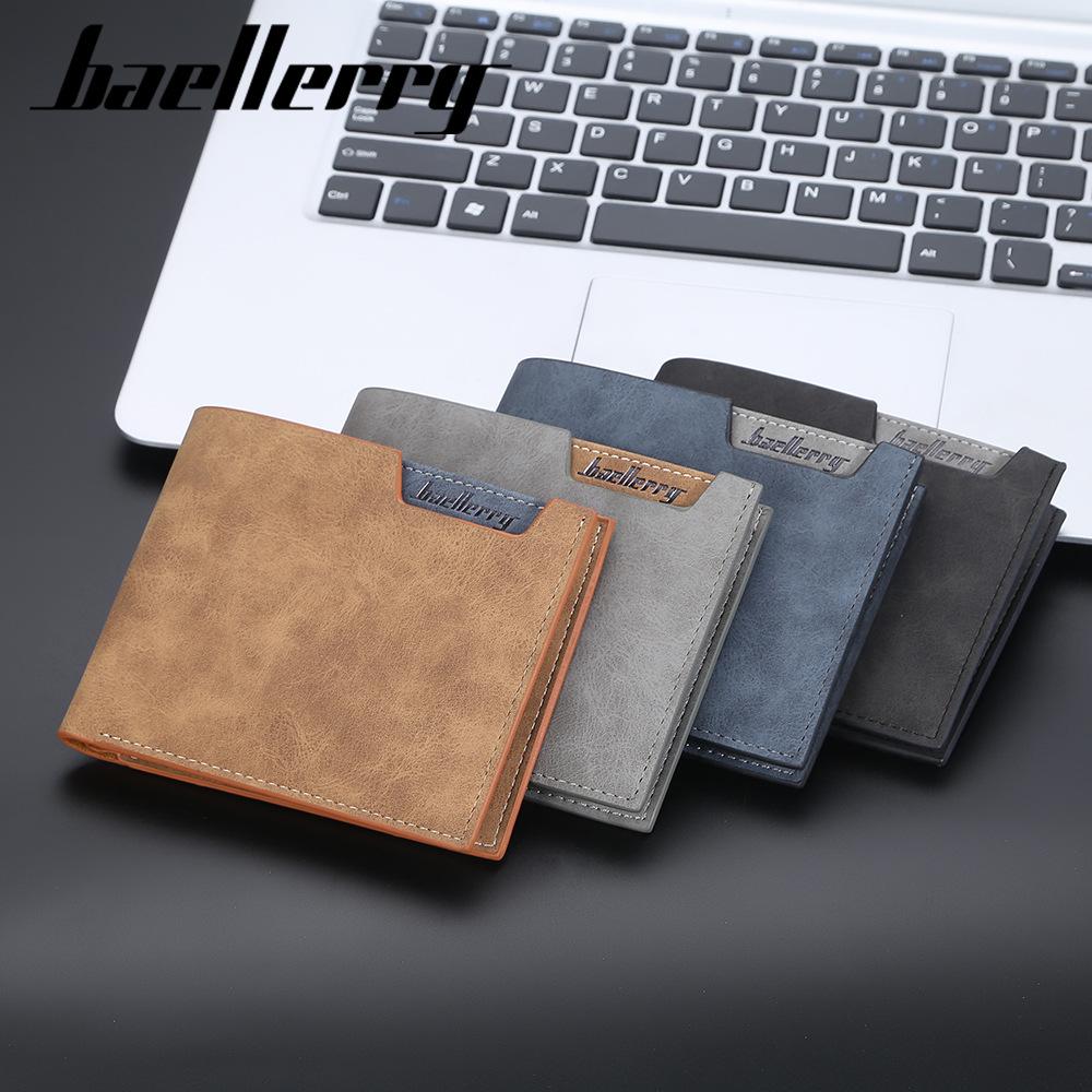 Baellerry Brand Design Men Short Wallets Fashion Classic Purse Vintage Business Bifold Wallet Card Holder Gifts