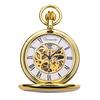 TREEWETO Mechanical Pocket Watch, Classic Antique Skeleton Design with Roman Numerals and Gold Chain