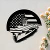 1pc Realistic US Aircraft Carrier Metal Wall Sculpture Indoor Outdoor Office Military Decor Naval Enthusiast Gift Statue Mural