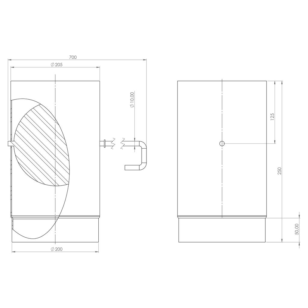 Amortecedor Ø 200 preto
