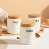 3PCS Ceramic Storage Jars Set with Bamboo Lid for Coffee Sugar Tea - Kitchen Airtight Canisters & Organizers - Home Baking Suppl